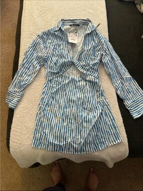 blue and white shirt dress zara White And Blue White Zara Shirt Dress for Sale up to 90% Off: Poshmark